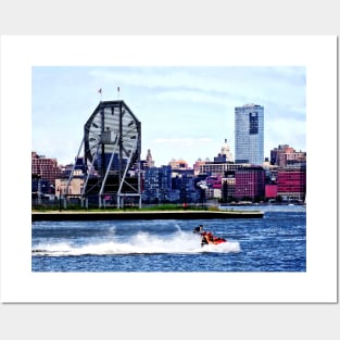 Jersey City NJ - Jet Skiing by Colgate Clock Posters and Art